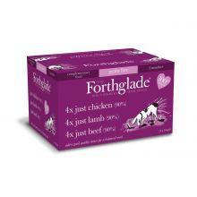 Forthglade Just 90% Multicase Grain Free 12 Pack (4x Chicken, 4x Lamb, 4x Beef), 395g | Luxury Home Accessories | Heulog Glow