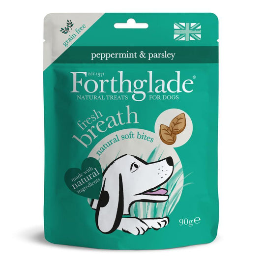 Forthglade Natural Soft Bites Fresh Breath Grain Free Peppermint & Parsley Treats 90g | Luxury Home Accessories | Heulog Glow