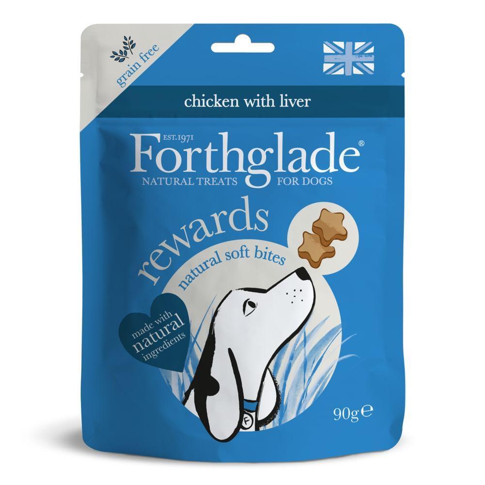 Forthglade Natural Soft Bites Rewards Grain Free Chicken with Liver Treats 90g | Luxury Home Accessories | Heulog Glow