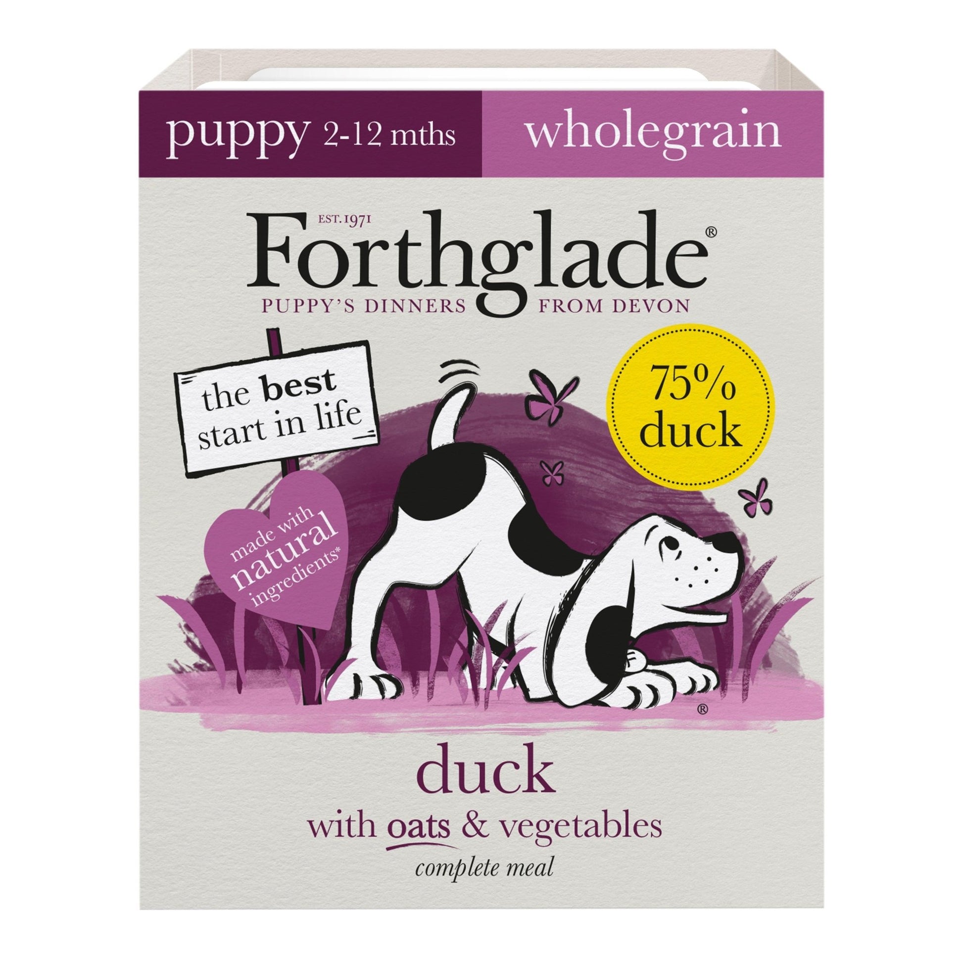 Forthglade Puppy Complete Wholegrain Duck with Oats & Veg Trays 18 x 395g | Luxury Home Accessories | Heulog Glow