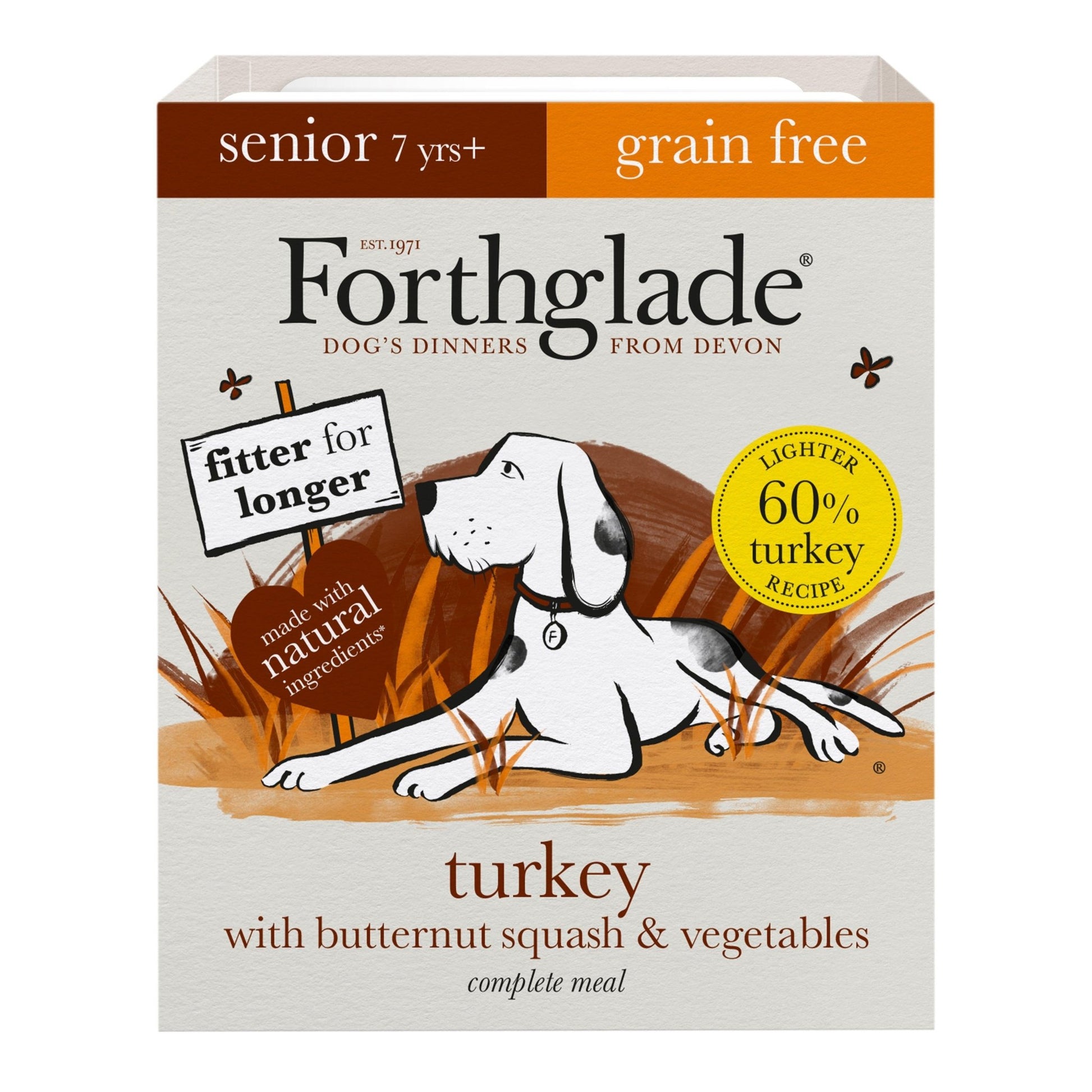 Forthglade Senior Complete Grain Free Turkey Butternut Squash & Veg Trays 18 x 395g | Luxury Home Accessories | Heulog Glow