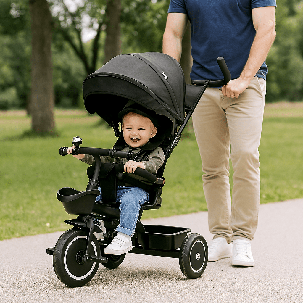 Foryourlittleone 6 in 1 Trike V3 - Black (9 months - 5 years) | Luxury Home Accessories | Heulog Glow