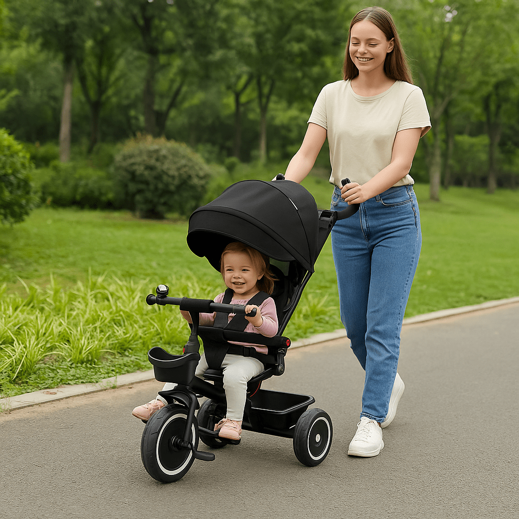 Foryourlittleone 6 in 1 Trike V3 - Black (9 months - 5 years) | Luxury Home Accessories | Heulog Glow