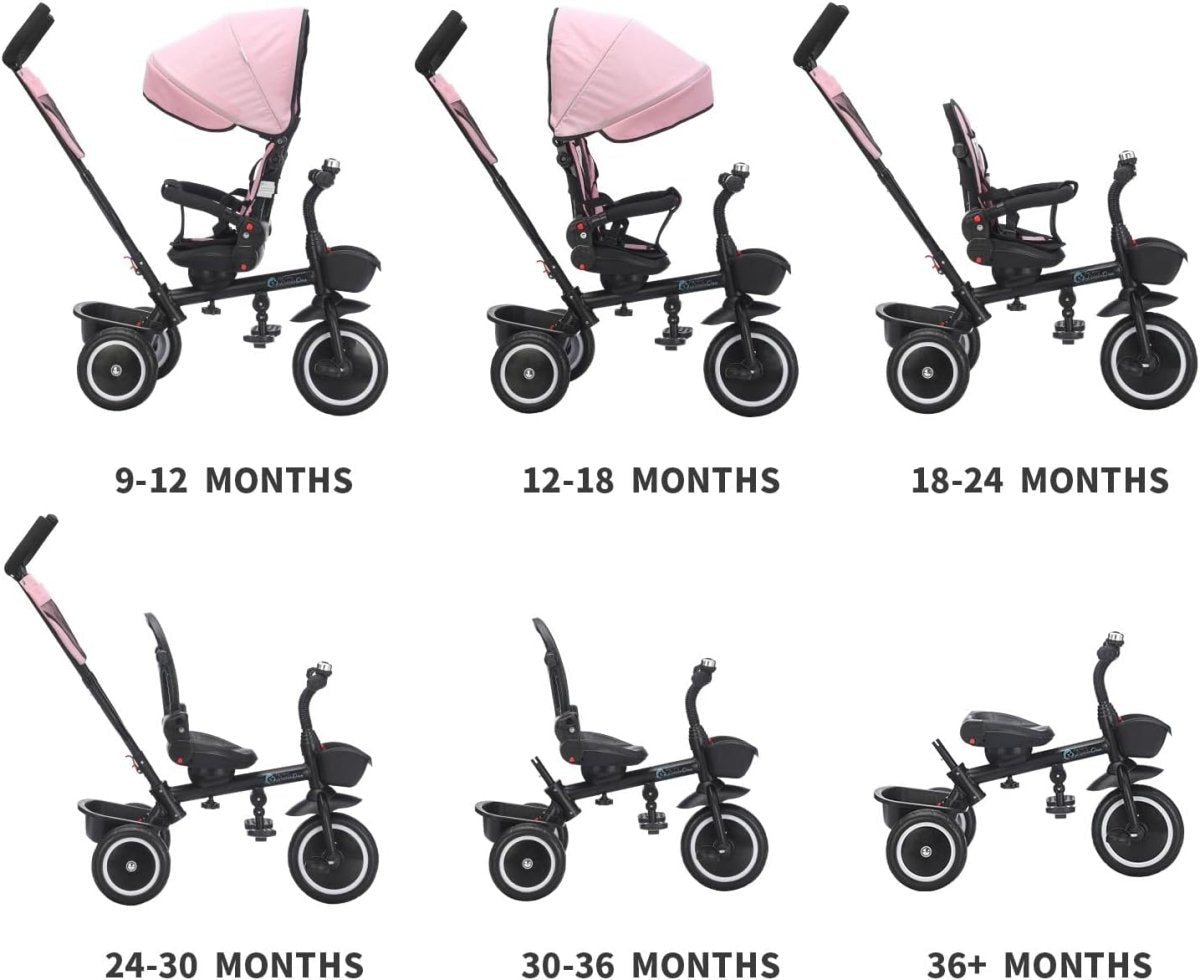 Foryourlittleone 6 in 1 Trike V3 - Black (9 months - 5 years) | Luxury Home Accessories | Heulog Glow