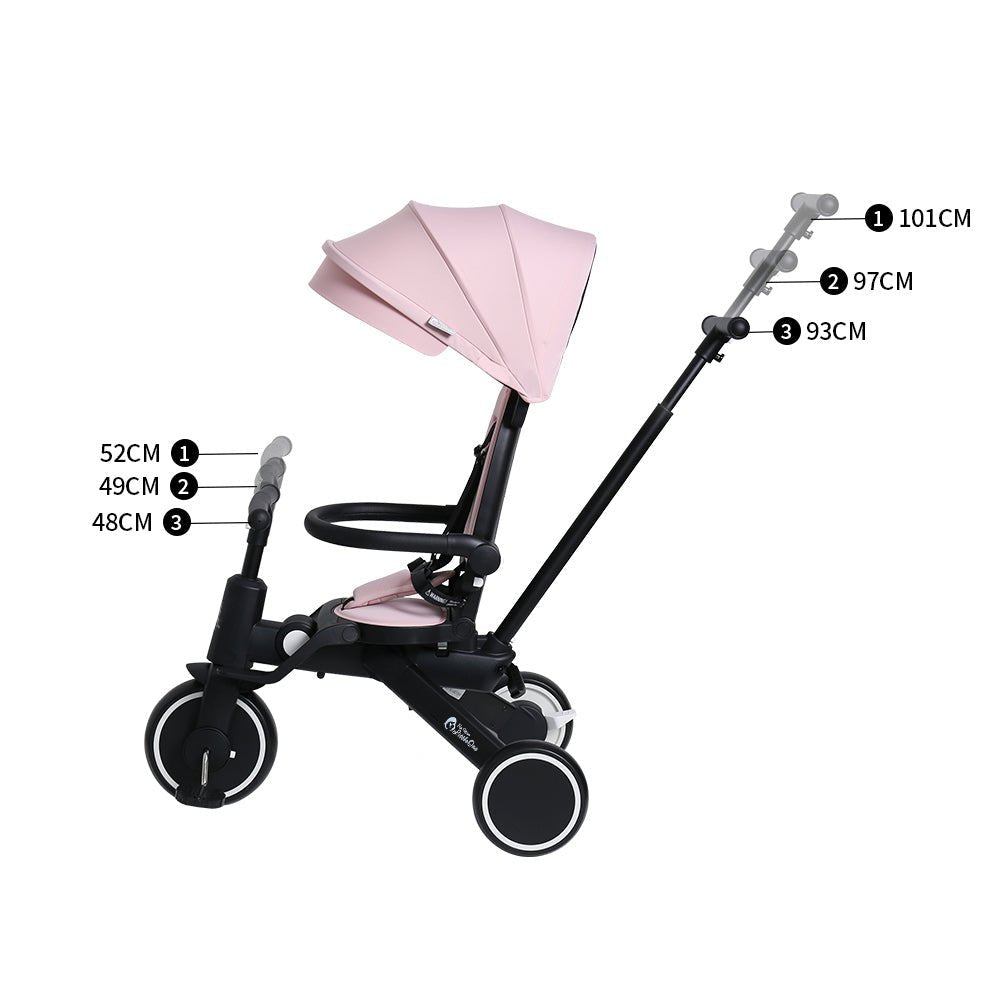 Foryourlittleone Xplor Ultimate 6 in 1 Foldable Trike - Pastel Pink (10m-4y) | Luxury Home Accessories | Heulog Glow