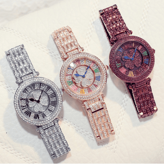 Four-leaf clover watch female student steel belt to run women's watch full diamond waterproof fashion Korean fashion fashion watch | Luxury Home Accessories | Heulog Glow