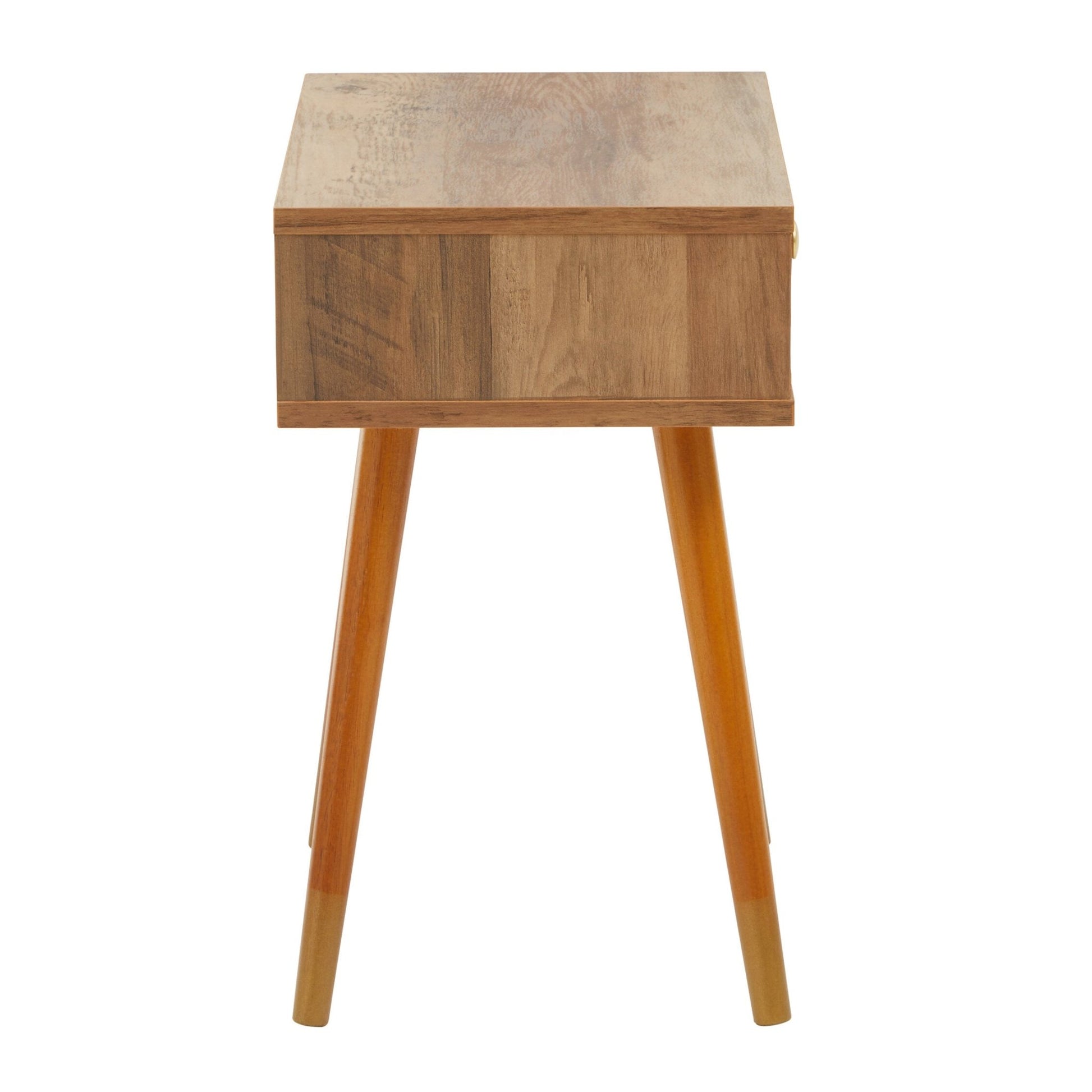 Frida Wood Veneer Bedside Table with 1 Drawer | Luxury Home Accessories | Heulog Glow