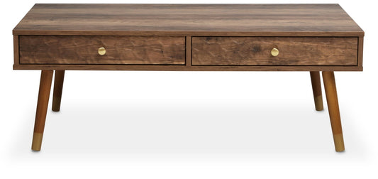 Frida Wood Veneer Coffee Table with 2 Drawers | Luxury Home Accessories | Heulog Glow