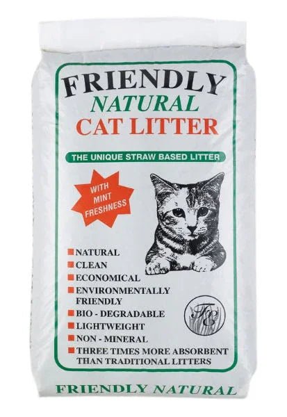 Friendly Natural Straw Based Cat Litter 20kg | Luxury Home Accessories | Heulog Glow