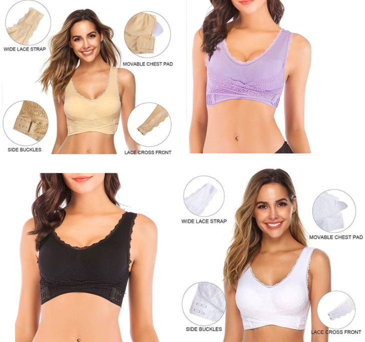 Front Cross Side Buckle Lace Side Non-Wire Sports Fitness Bra | Luxury Home Accessories | Heulog Glow