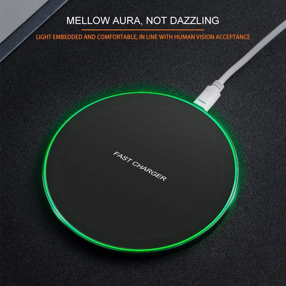 Frosted Wireless Charger 10W Mirror | Luxury Home Accessories | Heulog Glow