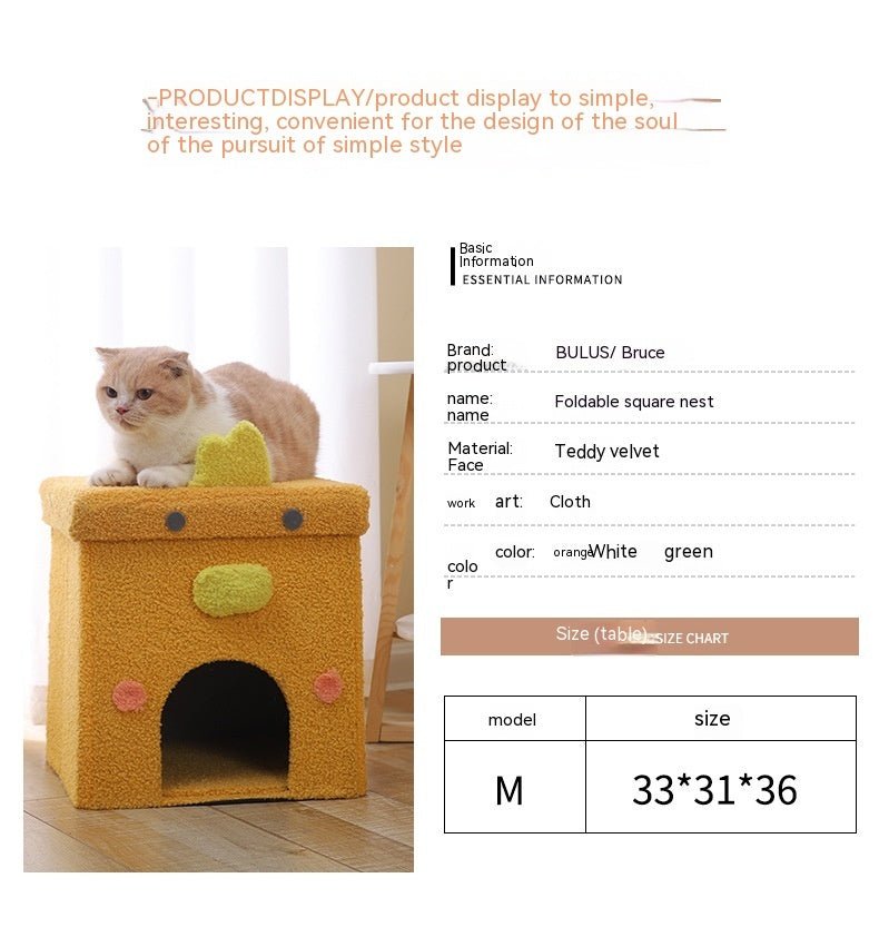 Fully Enclosed Foldable Cat Nest Four Seasons Universal Gift Box House Ins Style | Luxury Home Accessories | Heulog Glow