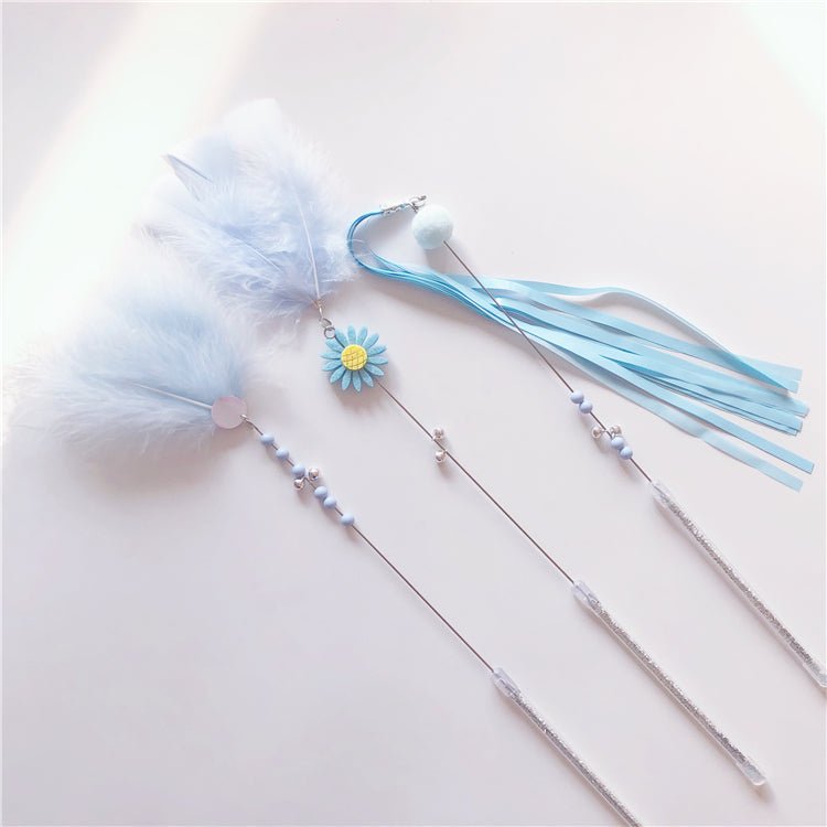 Funny Cat Stick Feather Bell Three-piece Long Tassel Resistant To Bite | Luxury Home Accessories | Heulog Glow