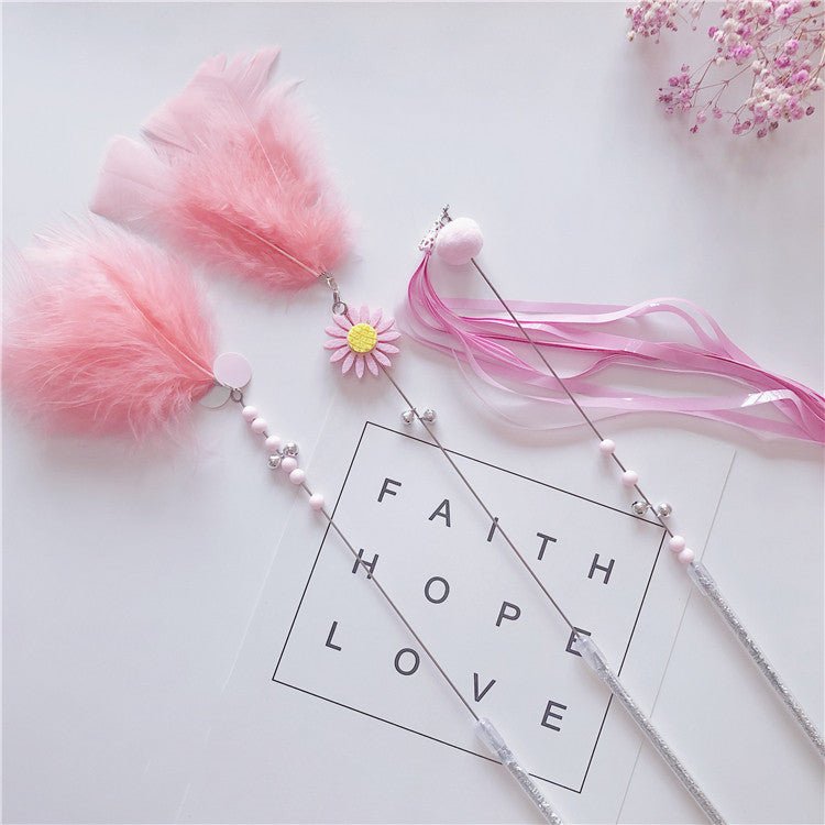 Funny Cat Stick Feather Bell Three-piece Long Tassel Resistant To Bite | Luxury Home Accessories | Heulog Glow