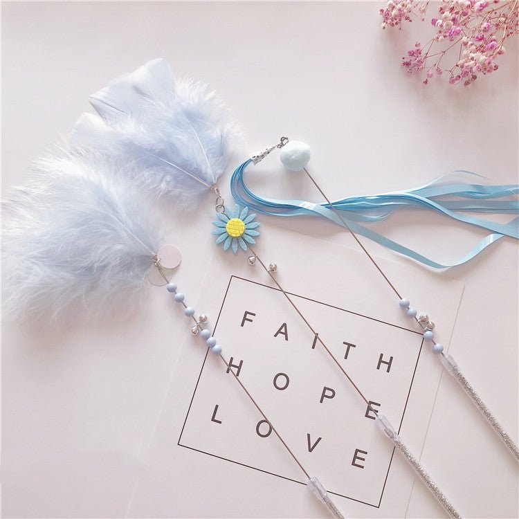 Funny Cat Stick Feather Bell Three-piece Long Tassel Resistant To Bite | Luxury Home Accessories | Heulog Glow