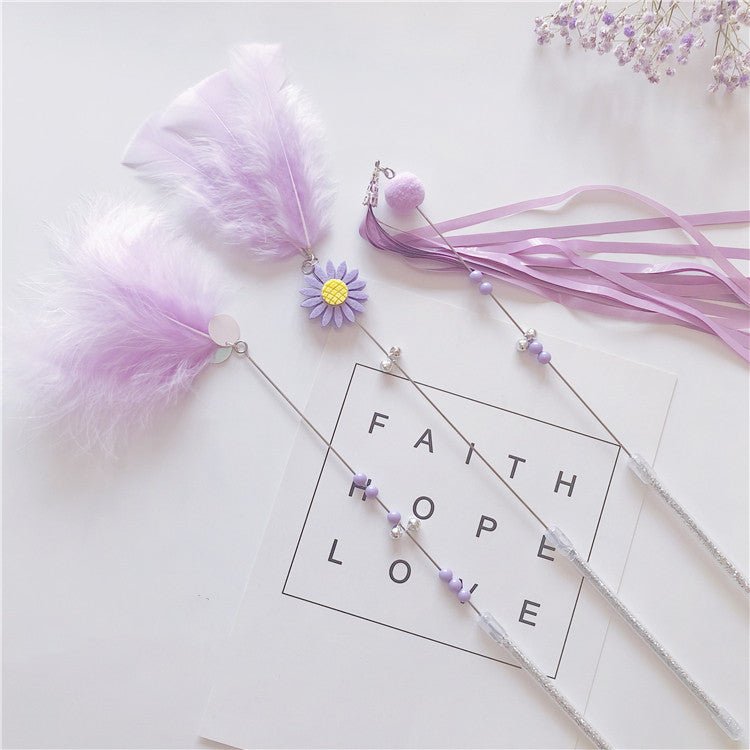 Funny Cat Stick Feather Bell Three-piece Long Tassel Resistant To Bite | Luxury Home Accessories | Heulog Glow