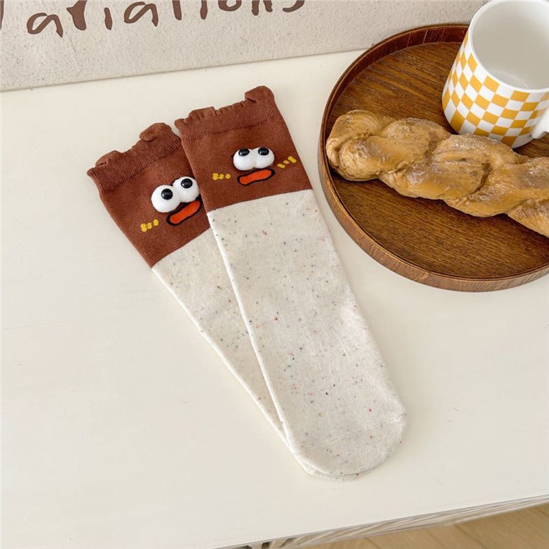 Funny Couple Cute Cartoon Big Stereo Eyes Tube Socks | Luxury Home Accessories | Heulog Glow