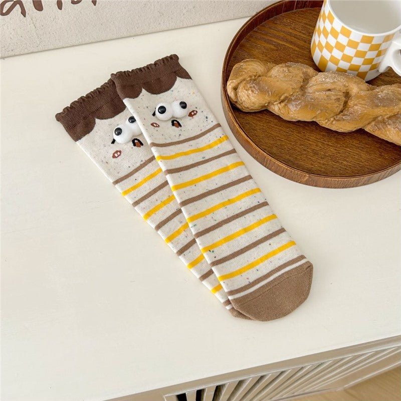 Funny Couple Cute Cartoon Big Stereo Eyes Tube Socks | Luxury Home Accessories | Heulog Glow