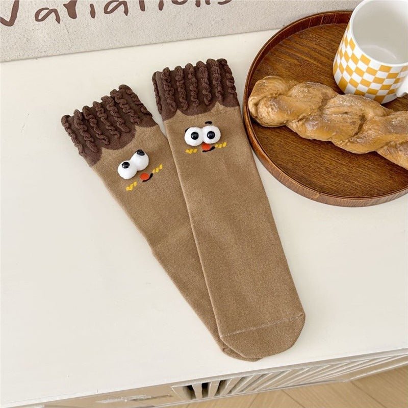 Funny Couple Cute Cartoon Big Stereo Eyes Tube Socks | Luxury Home Accessories | Heulog Glow