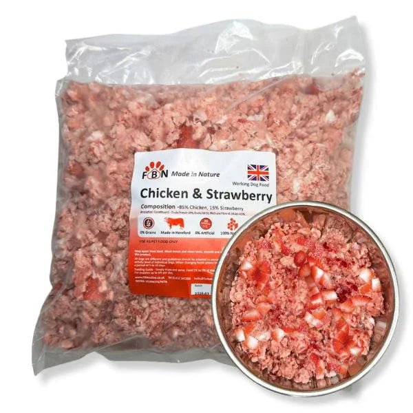 Fur Baby Nutrition Chicken & Strawberry Frozen Dog Food 1kg | Luxury Home Accessories | Heulog Glow