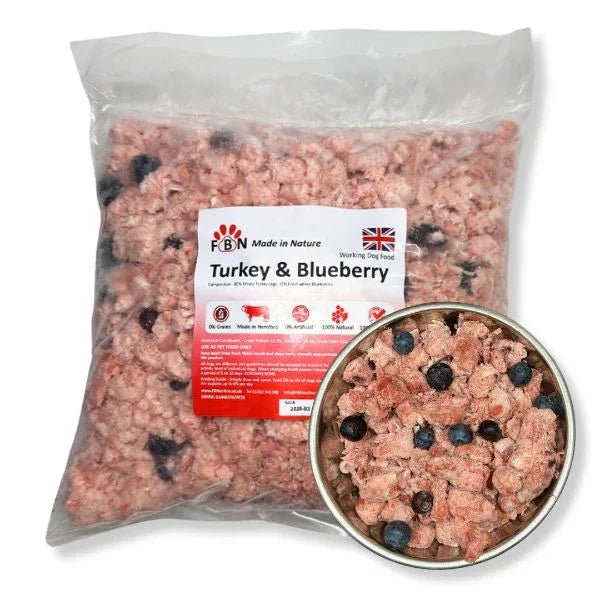 Fur Baby Nutrition Turkey & Blueberry Frozen Dog Food 1kg | Luxury Home Accessories | Heulog Glow