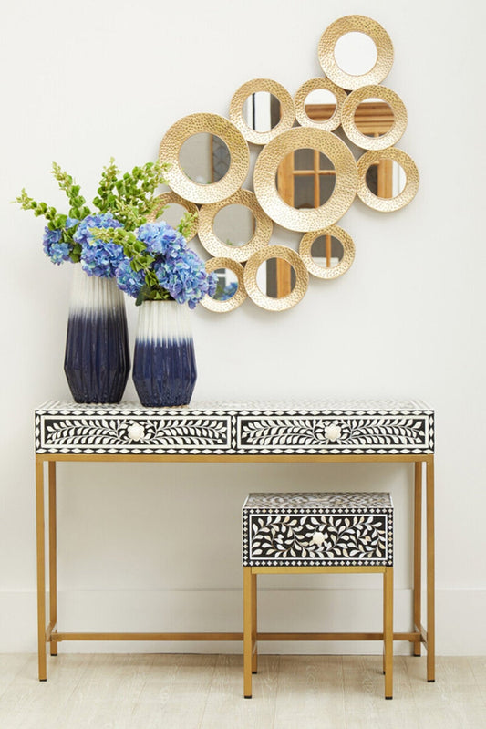 Fusion 1 Drawer Side Table with Bone Inlay | Luxury Home Accessories | Heulog Glow