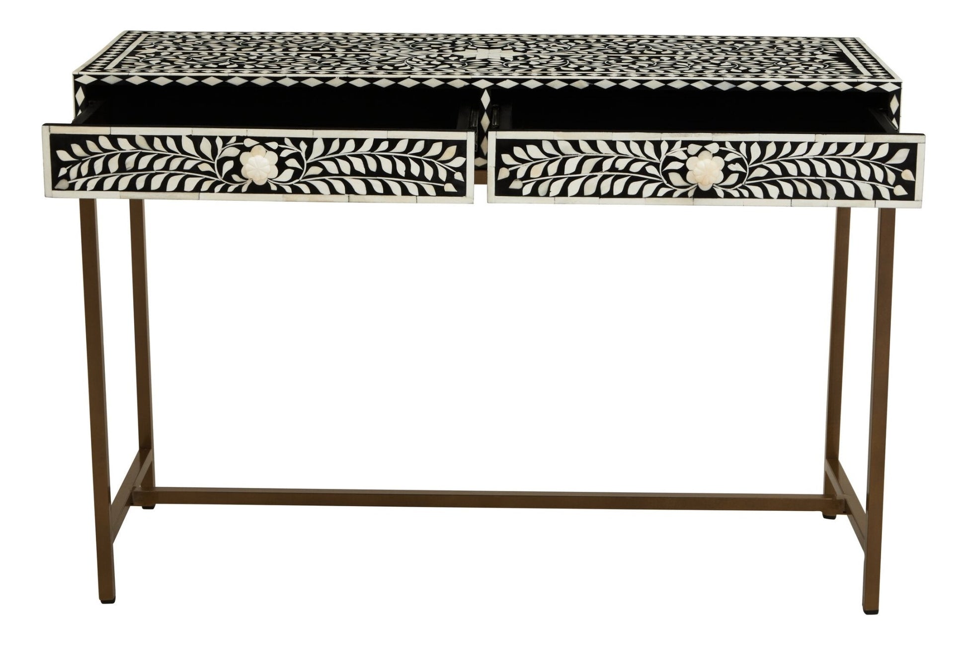 Fusion Bone Inlay Console Table With 2 Drawers | Luxury Home Accessories | Heulog Glow