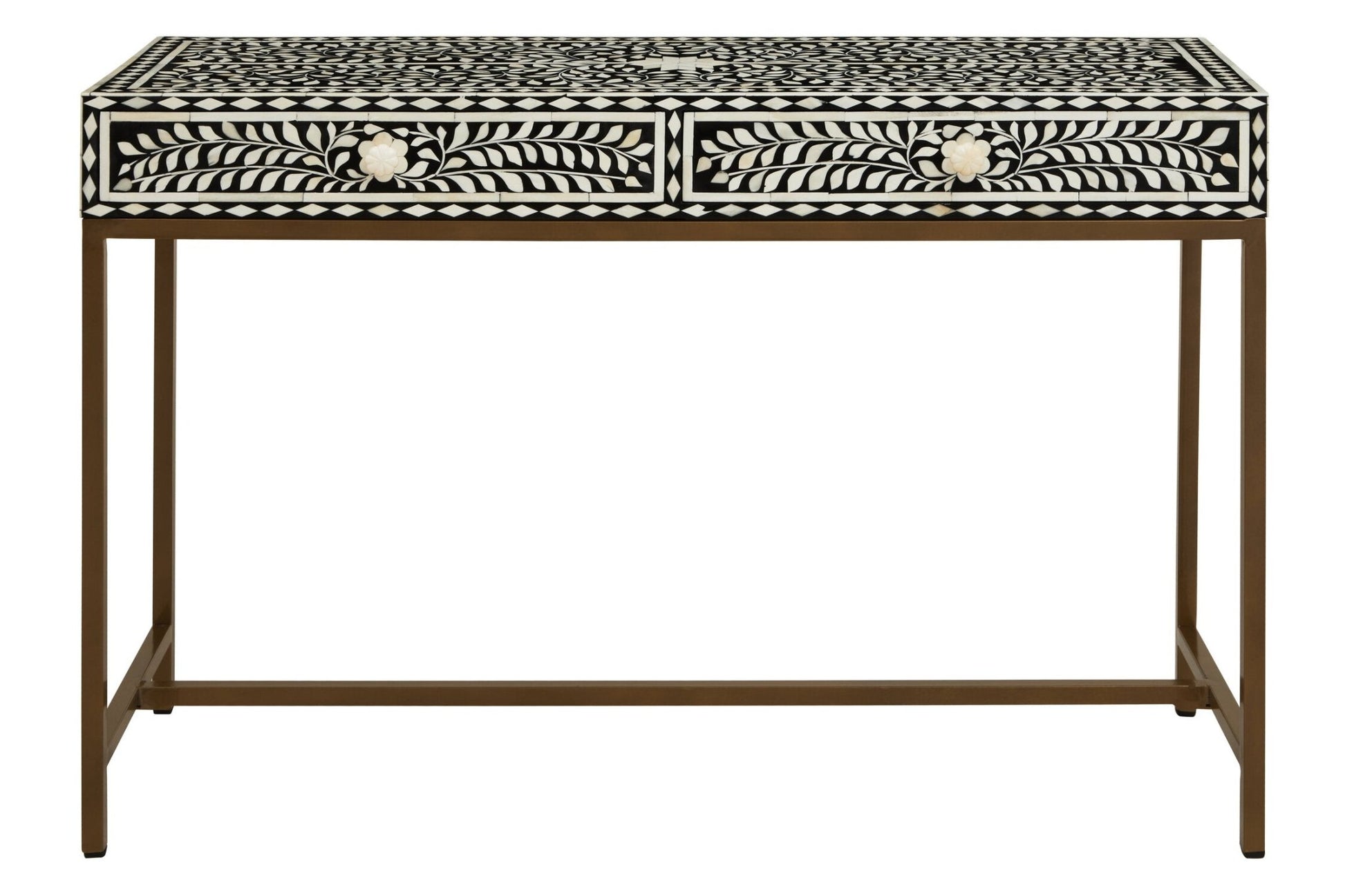 Fusion Bone Inlay Console Table With 2 Drawers | Luxury Home Accessories | Heulog Glow