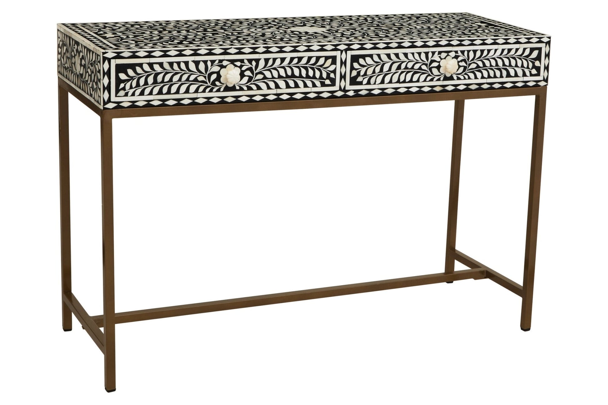 Fusion Bone Inlay Console Table With 2 Drawers | Luxury Home Accessories | Heulog Glow