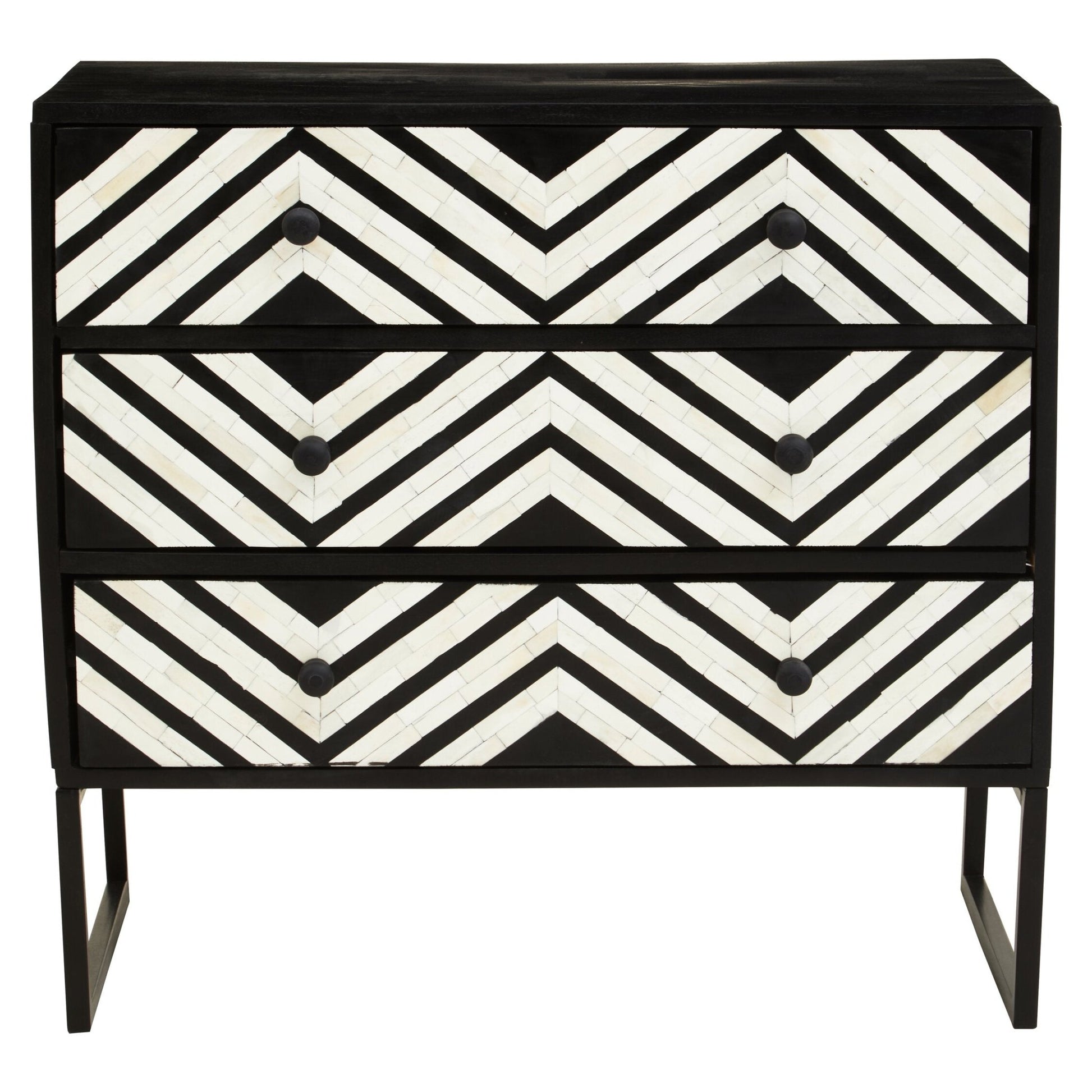 Fusion Three Drawer Chest with Bone Inlay | Luxury Home Accessories | Heulog Glow