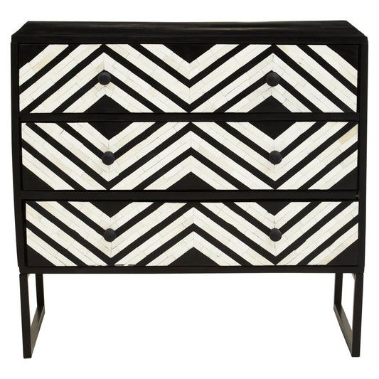 Fusion Three Drawer Chest with Bone Inlay | Luxury Home Accessories | Heulog Glow