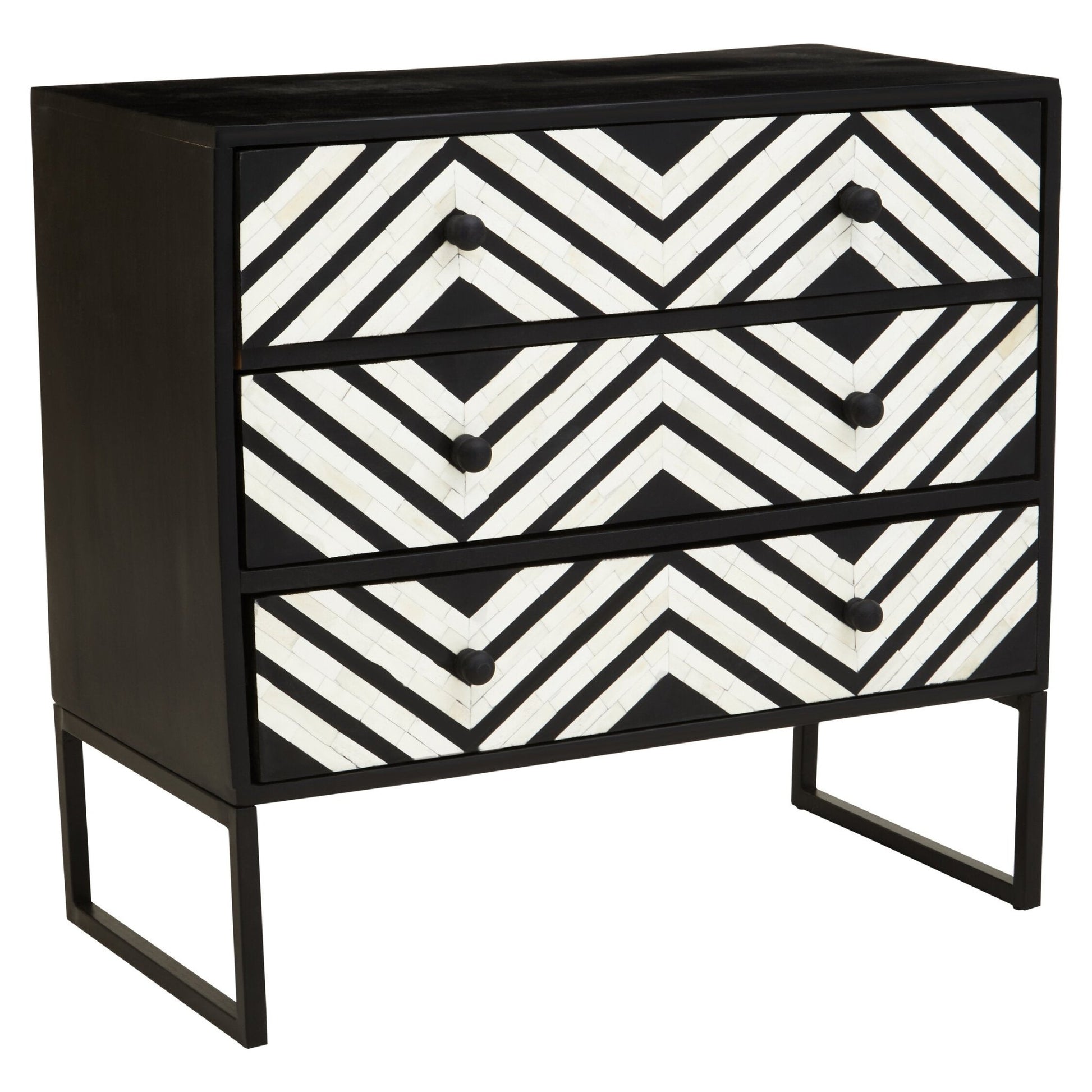 Fusion Three Drawer Chest with Bone Inlay | Luxury Home Accessories | Heulog Glow