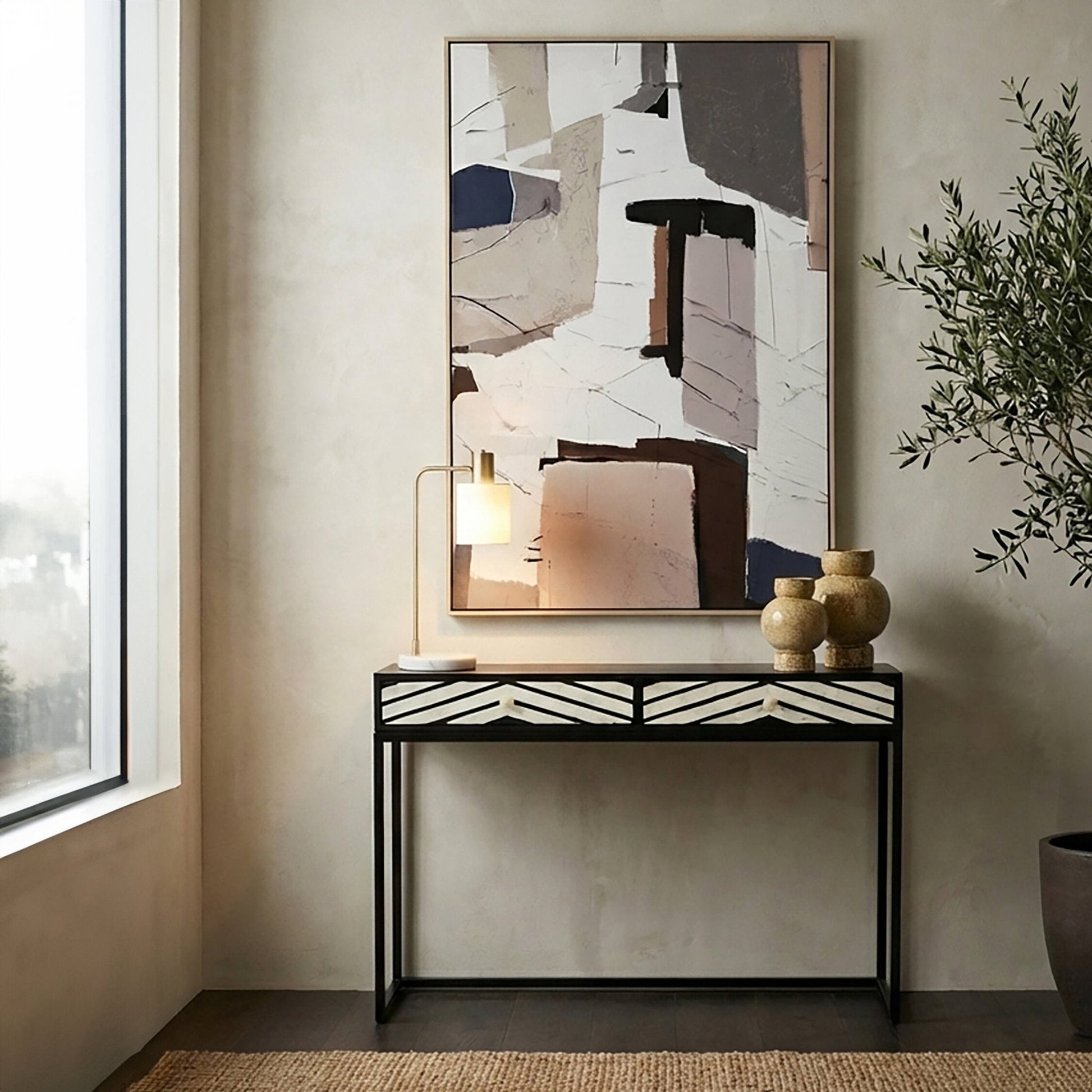 Fusion Two Drawers with Bone Inlay Console Table | Luxury Home Accessories | Heulog Glow