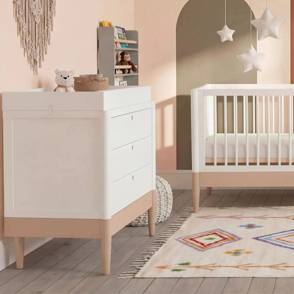 Gaia Baby Eos Dresser - Powder Blush/White | Luxury Home Accessories | Heulog Glow