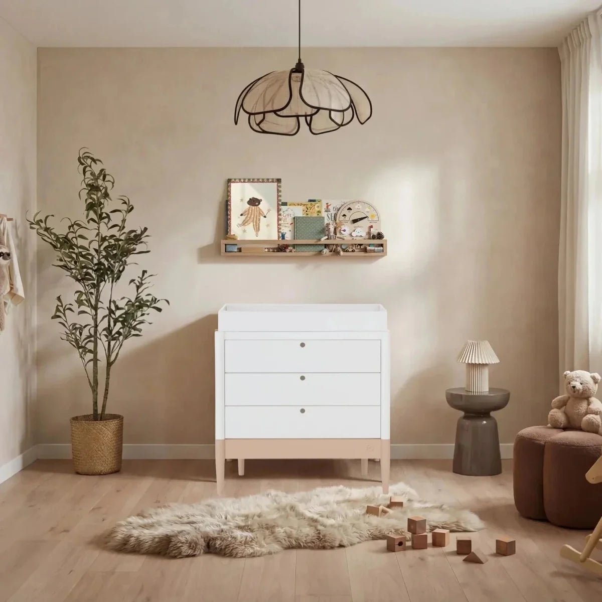 Gaia Baby Eos Dresser - Powder Blush/White | Luxury Home Accessories | Heulog Glow