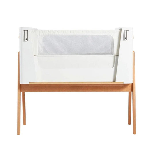 Gaia Baby Hera Bedside Crib² - White/Natural | Luxury Home Accessories | Heulog Glow