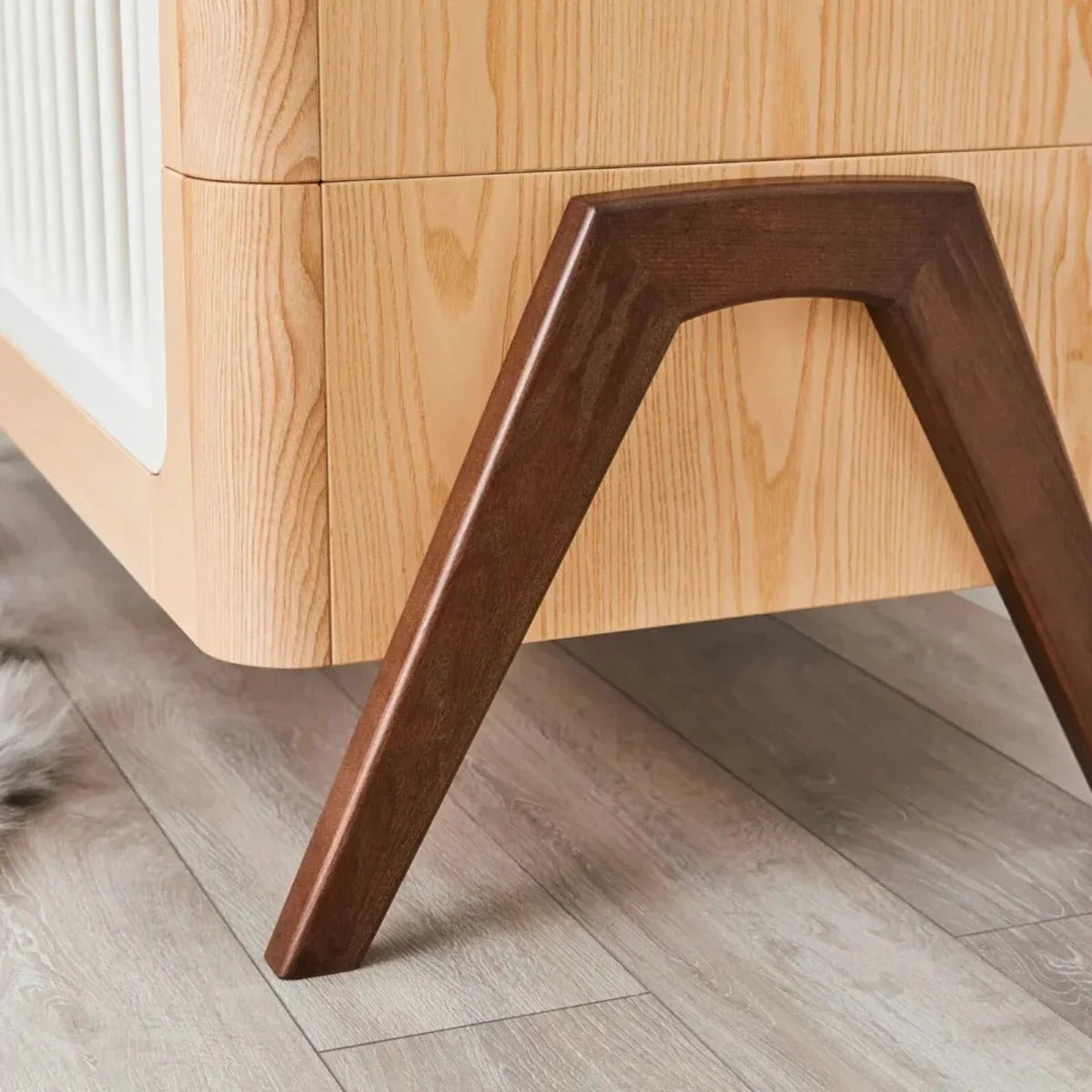 Gaia Baby Hera Convertible Cot Bed - Natural/Walnut | Luxury Home Accessories | Heulog Glow
