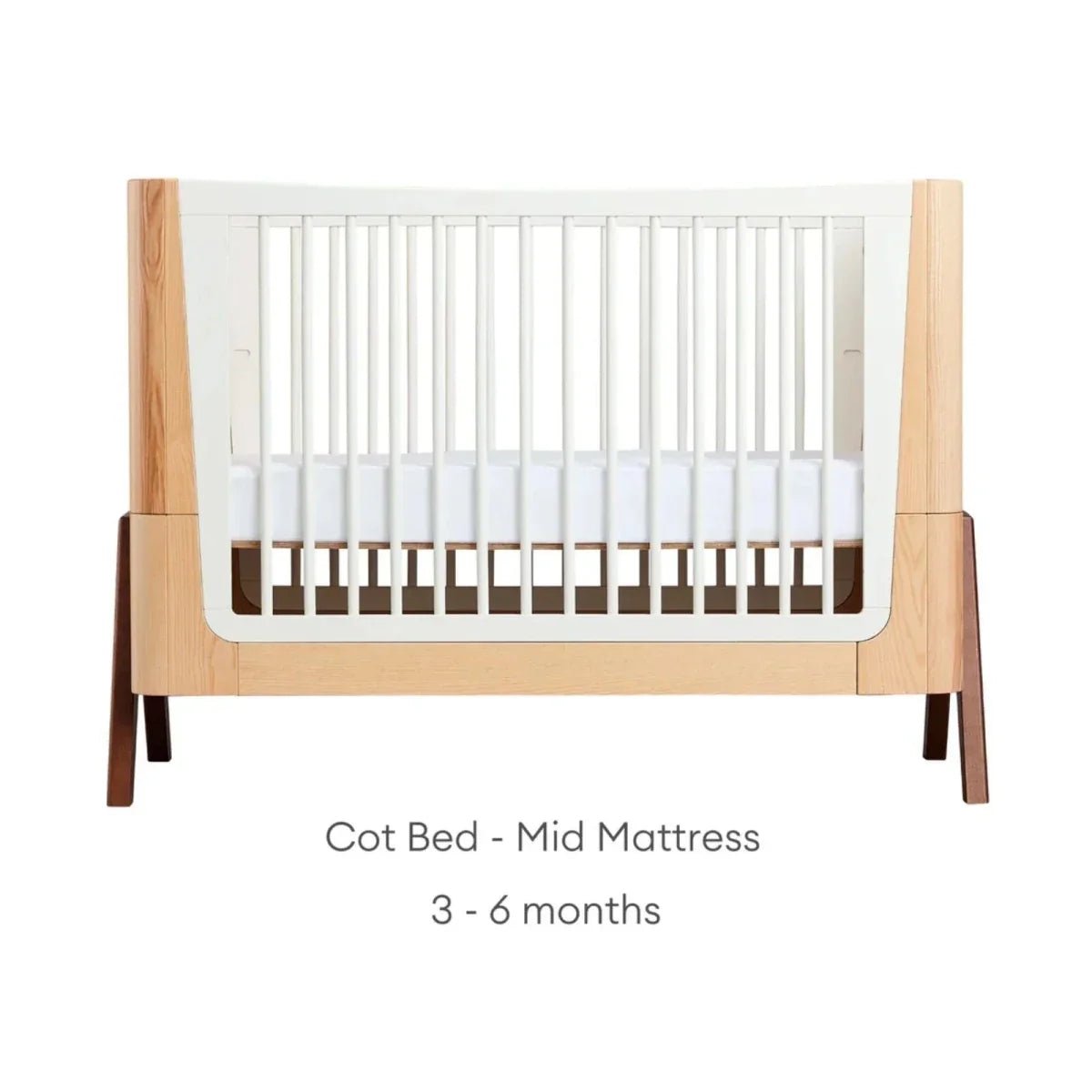 Gaia Baby Hera Convertible Cot Bed - Natural/Walnut | Luxury Home Accessories | Heulog Glow