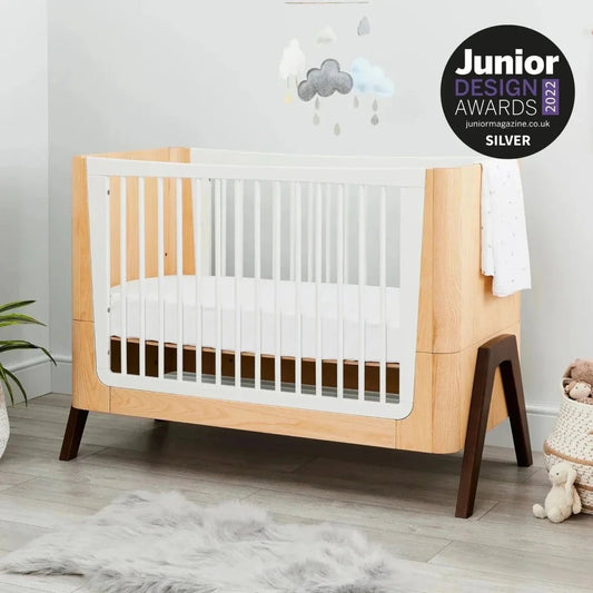 Gaia Baby Hera Convertible Cot Bed - Natural/Walnut | Luxury Home Accessories | Heulog Glow