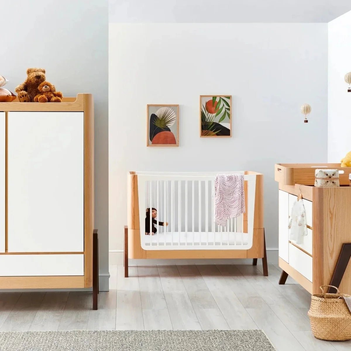 Gaia Baby Hera Convertible Cot Bed - Natural/Walnut | Luxury Home Accessories | Heulog Glow