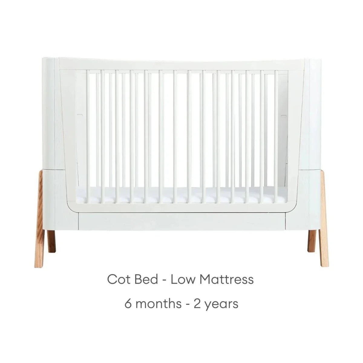 Gaia Baby Hera Convertible Cot Bed - Scandi White/Natural | Luxury Home Accessories | Heulog Glow