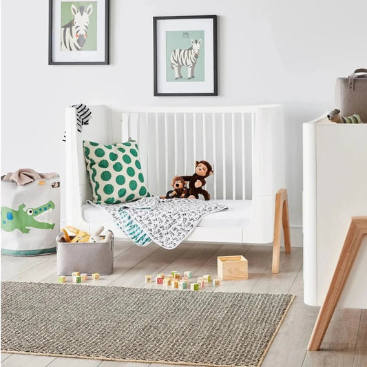 Gaia Baby Hera Convertible Cot Bed - Scandi White/Natural | Luxury Home Accessories | Heulog Glow
