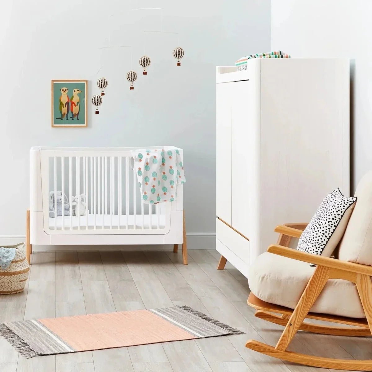 Gaia Baby Hera Convertible Cot Bed - Scandi White/Natural | Luxury Home Accessories | Heulog Glow