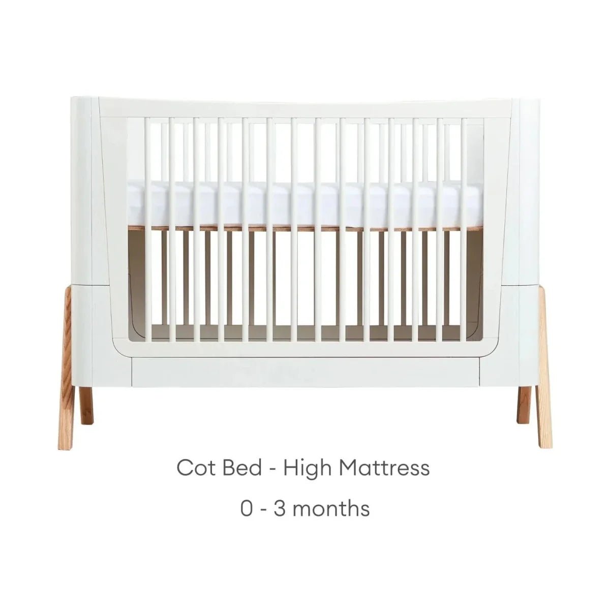 Gaia Baby Hera Convertible Cot Bed - Scandi White/Natural | Luxury Home Accessories | Heulog Glow