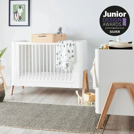 Gaia Baby Hera Convertible Cot Bed - Scandi White/Natural | Luxury Home Accessories | Heulog Glow