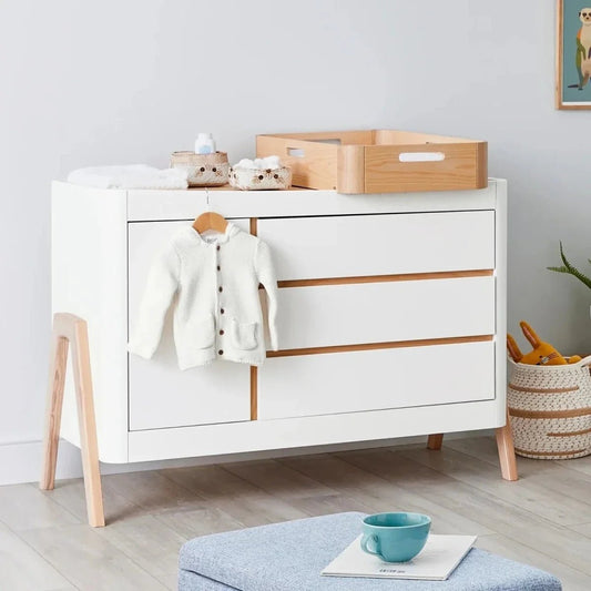 Gaia Baby Hera Dresser - Scandi White/Natural | Luxury Home Accessories | Heulog Glow