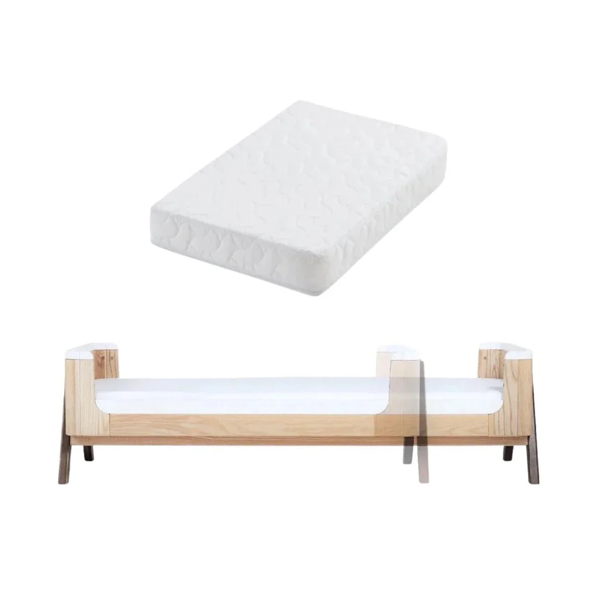 Gaia Baby Hera Junior Bed Extension with Mattress - Natural/Walnut | Luxury Home Accessories | Heulog Glow