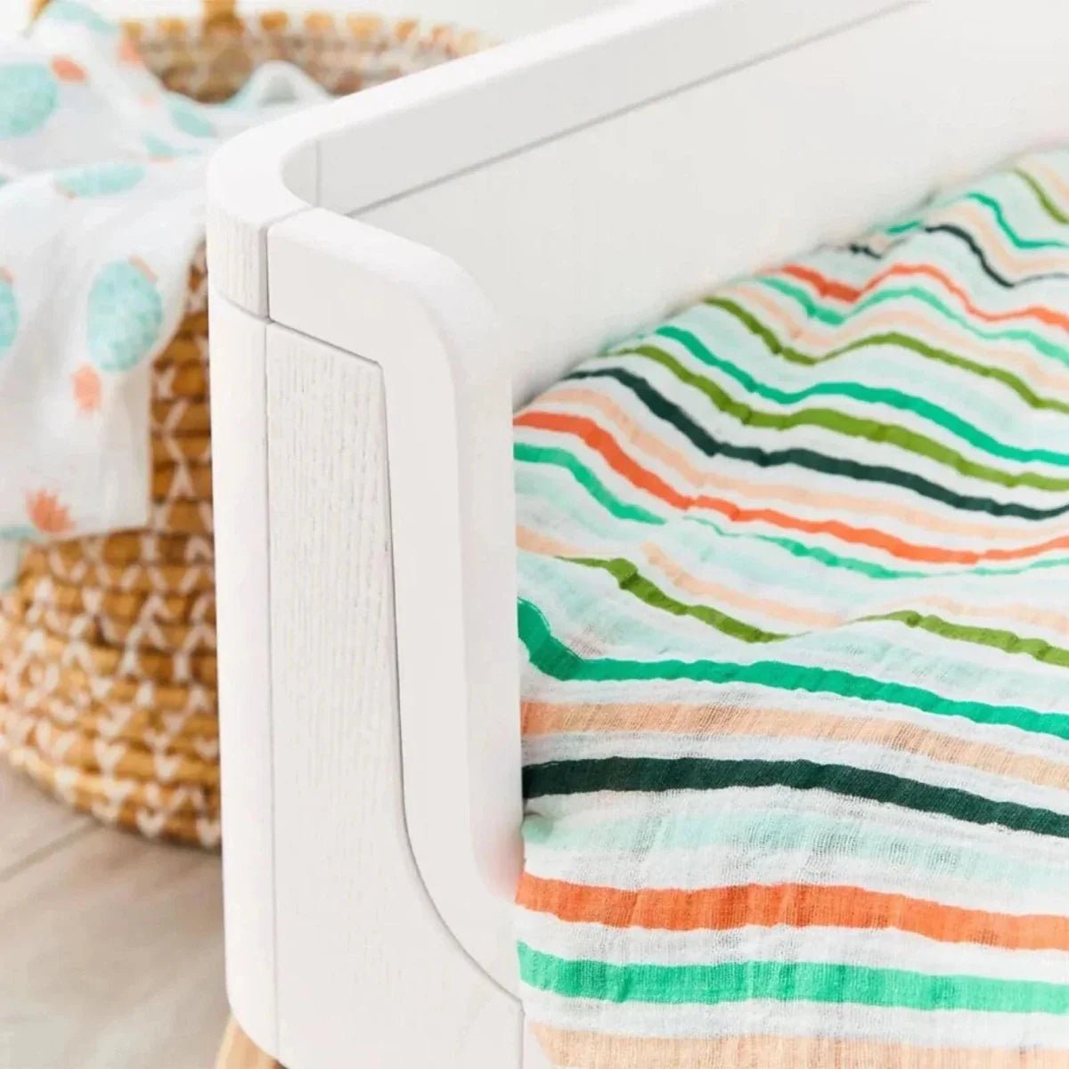 Gaia Baby Hera Junior Bed Extension with Mattress - Scandi White/Natural | Luxury Home Accessories | Heulog Glow
