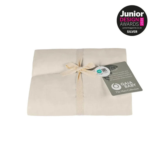 Gaia Baby Maia Muslin Fitted Cotsheets 60 x 120cm 2 Pack - Sand | Luxury Home Accessories | Heulog Glow