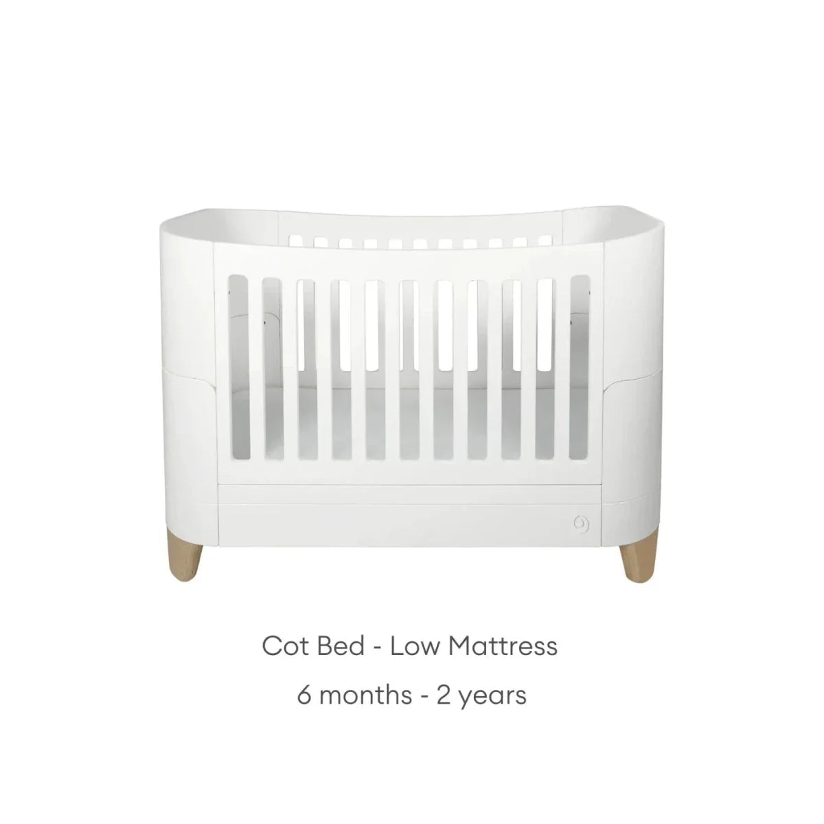 Gaia Baby Serena Cot Bed and Bedside Crib Set - White/Natural | Luxury Home Accessories | Heulog Glow